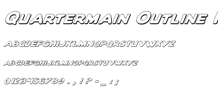 Quartermain Outline Italic font
